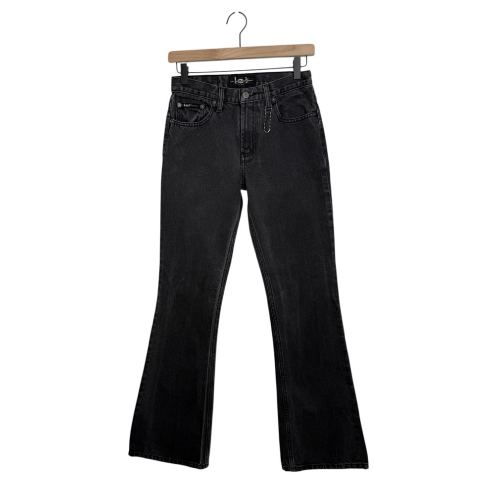 Vintage LEI Black Bootcut Jeans Size 3 100% Cotton Rigid 90’s Y2K Boho Grunge